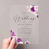 Plum & Blush Bloemen Waterverf bruiloft Acryl Uitnodigingen (Insitu (Draagbaar))