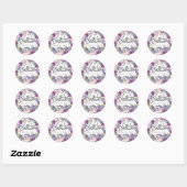 Plum Blush Floral Vrijgezellenfeest Envelope Seal Ronde Sticker (Vel)
