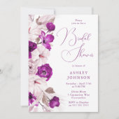 Plum & Blush Floral Vrijgezellenfeest Kaart (Voorkant)