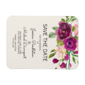 Plum Blush Floral Wedding Save Date Magneet (Horizontaal)