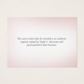 Plum Blush Flowers Certificate of Authenticity Visitekaartje (Achterkant)