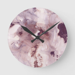 Plum Blush Ink Marble Glam #1 #wall #decor #art Ronde Klok