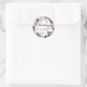 Plum Blush Paarse Bloemen Bruiloft Envelop Seal Ronde Sticker (Tas)