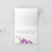 Plum blush violette pioenen bruiloft dank u bedankkaart (Binnen)