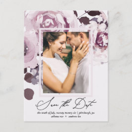 Plum Boeket en Lijst Save the Date Uitnodiging Briefkaart