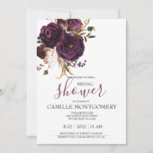 Plum Bohemian Roos Bridal Shower Kaart (Voorkant)