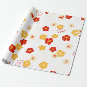 Plum Bossom Bloem Chinees Nieuwjaar Patroon Cadeaupapier (Uitgerold)