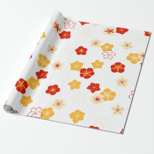 Plum Bossom Bloem Chinees Nieuwjaar Patroon Cadeaupapier