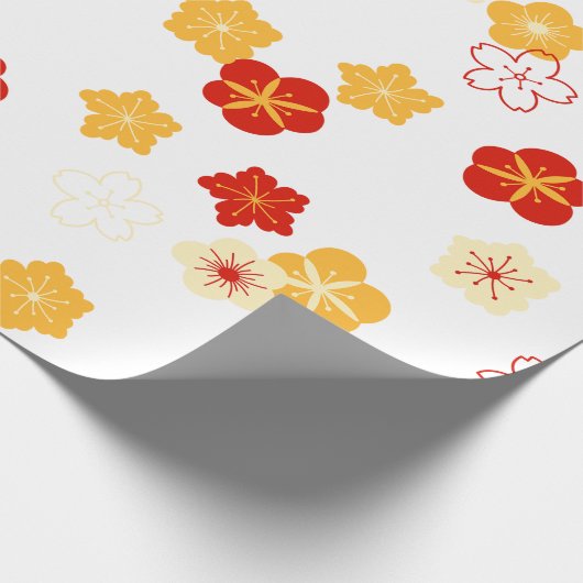 Plum Bossom Bloem Chinees Nieuwjaar Patroon Cadeaupapier (Hoek)
