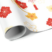 Plum Bossom Chinees nieuwjaarspatroon Cadeaupapier (Rol Hoek)