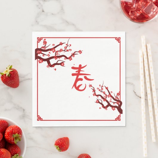 Plum Bossom, Chinese stijl in het voorjaar Servet (Insitu)