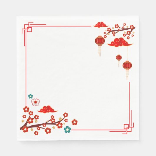 Plum Bossom, Chinese stijl in het voorjaar Servet (Voorkant)