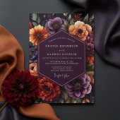 Plum Botanical Opulent Wedding Kaart