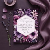 Plum Botanical Romance Wedding Kaart