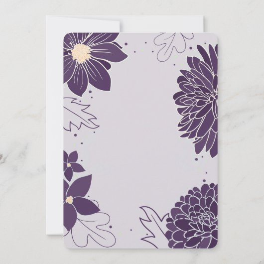 Plum Botanicals voor meisjes met Cross Christening Kaart (Achterkant)