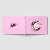 Plum Bourgondië Blush Roze Bloemen Gastenboek (Volledig)