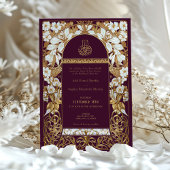 Plum Bourgondië Islamitisch Bruiloft Antiek Goud M Kaart