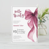 Plum Bow 30th Birthday Invitation Kaart (Staand voorkant)