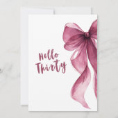 Plum Bow 30th Birthday Invitation Kaart (Achterkant)