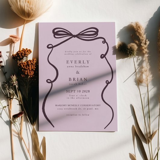 Plum Bow Lijst bruiloft Kaart