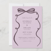 Plum Bow Lijst bruiloft Kaart (Voorkant)