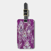Plum Brave Feather Tribal Print Bagagelabel (Voorkant verticaal)