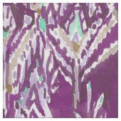 Plum Brave Feather Tribal Print Stof (Close Up)