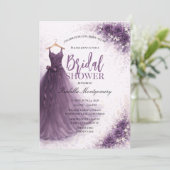 Plum Bridesmaid Dress Bridal Shower Kaart (Staand voorkant)