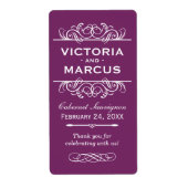 Plum Bruiloft Wijn Fles Monogram Favoriet Labels (Voorkant)