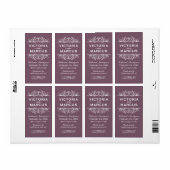 Plum Bruiloft Wijn Fles Monogram Favoriet Labels (Full Sheet)