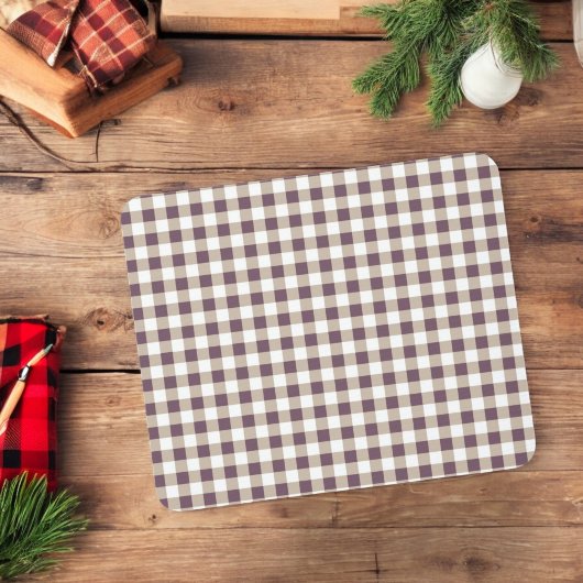 Plum Buffalo Plaid Muismat voor Feestdagen
