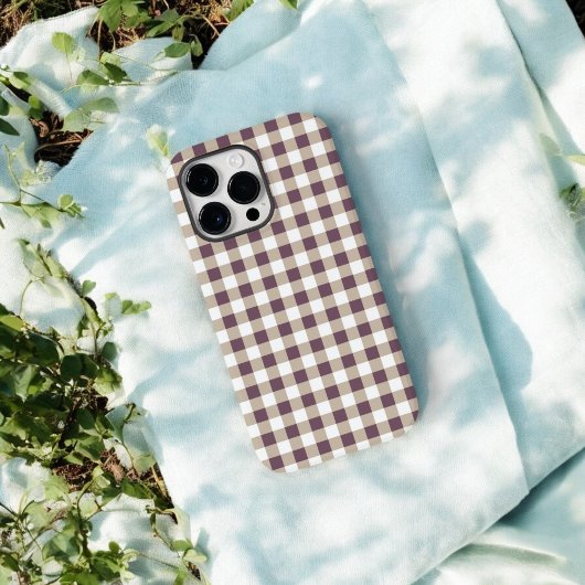 Plum Buffalo Plaid Telefoonhoes voor Stijlvol Cade Case-Mate iPhone Case