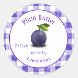  plum Butter Personalized Canning Ronde Sticker