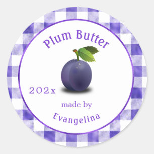  plum Butter Personalized Canning Ronde Sticker