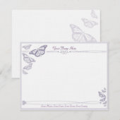 Plum Butterfly Correspondentiekaarten Notitiekaartje (Voorkant / Achterkant)