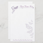 Plum Butterfly - gepersonaliseerd notitiepapier Briefpapier (Voorkant / Achterkant)
