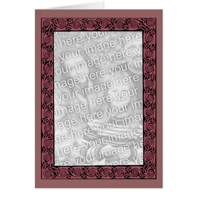 Plum Celtic Border Design Photo Card (Voorkant)