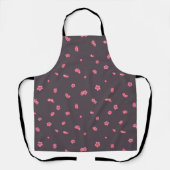 Plum Charcoal Red Plum Blossom Floral Pattern Schort (Voorkant)