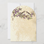 Plum Cherry Blossom  Bird Weddings Kaart (Achterkant)