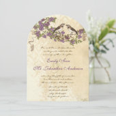 Plum Cherry Blossom Bird Weddings Kaart (Staand voorkant)