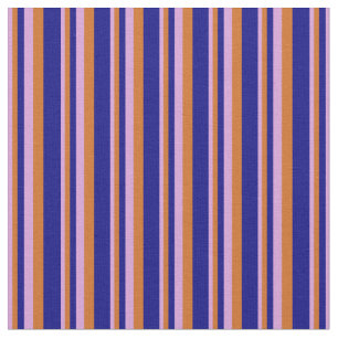 Plum, Chocolate & Blue Stripes Stof