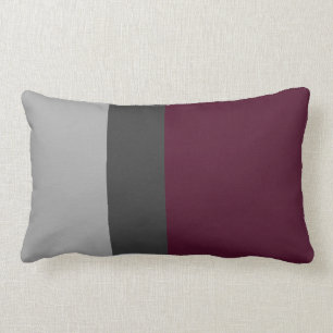Plum Color Block Lumbar Pillow Kussen
