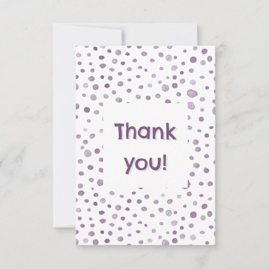 Plum Confetti Waterverf Stippen Bedankt Card (Voorkant)