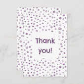 Plum Confetti Waterverf Stippen Bedankt Card (Voorkant / Achterkant)