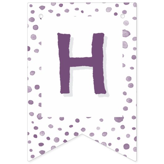 Plum Confetti Waterverf Stippen Bunting Flag Vlaggetjes (Tweede vlag)