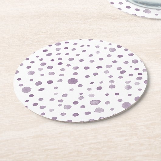 Plum Confetti Waterverf Stippen Papier Onderzetter (Gebogen)