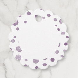 Plum Confetti Waterverf Stippen Voorkeur Tags Bedankjes Labels