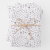 Plum Confetti Waterverf Stippen Wrapping Paper (In situ)