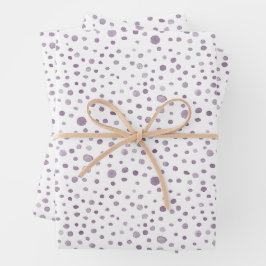 Plum Confetti Waterverf Stippen Wrapping Paper