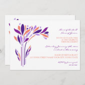 Plum Coral Floral Engagement Party Kaart (Voorkant / Achterkant)